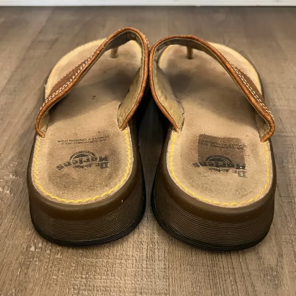 Vtg Dr. Martens Brown Leather Thong AirWair Sandals